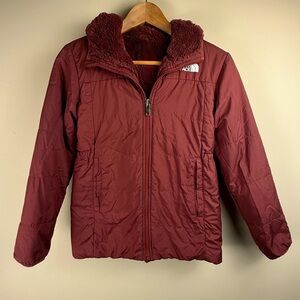 The North Face Girl’s Mossbud Swirl Burgundy REVERSIBLE Hooded Jacket Girl’s M